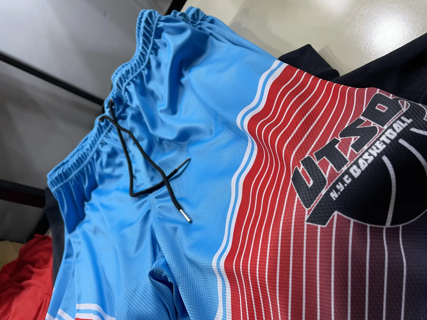 Blue Performance Shorts custom basketball uniform design