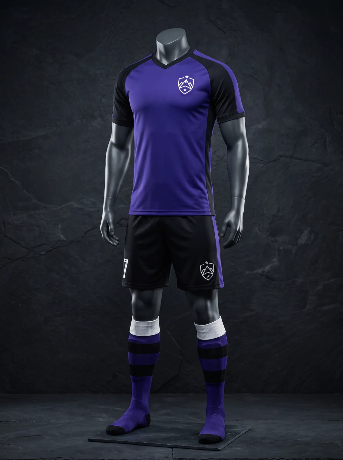 Purple contrast custom soccer uniform design