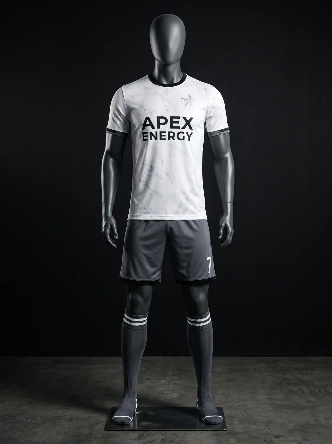 White and graphite custom soccer uniform design