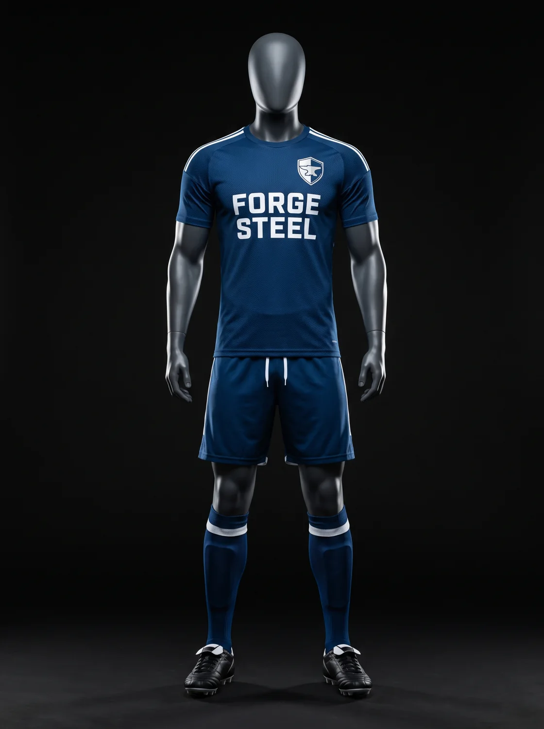 Deep navy custom soccer uniform design