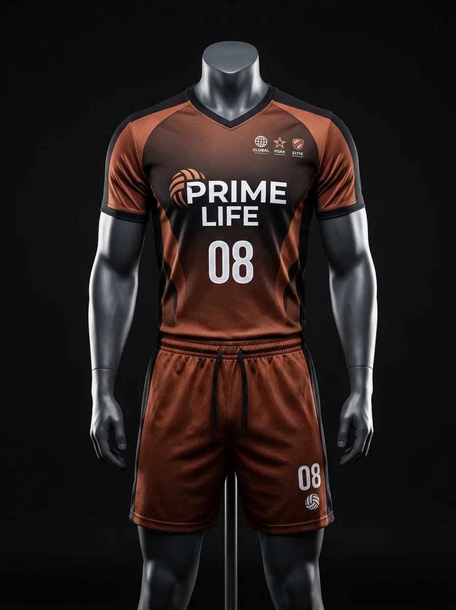 Copper Prime custom volleyball uniform mannequin mockup