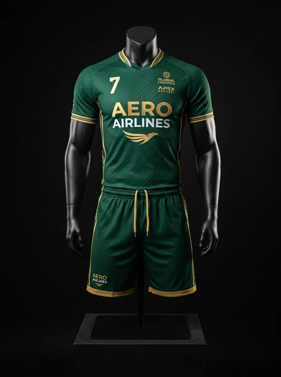 Aero Emerald custom volleyball uniform mannequin mockup