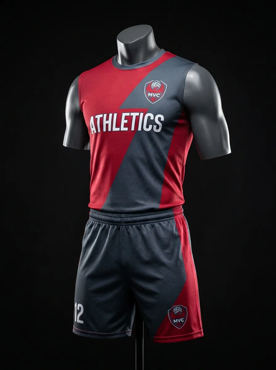 Crimson Slate custom volleyball uniform mannequin mockup