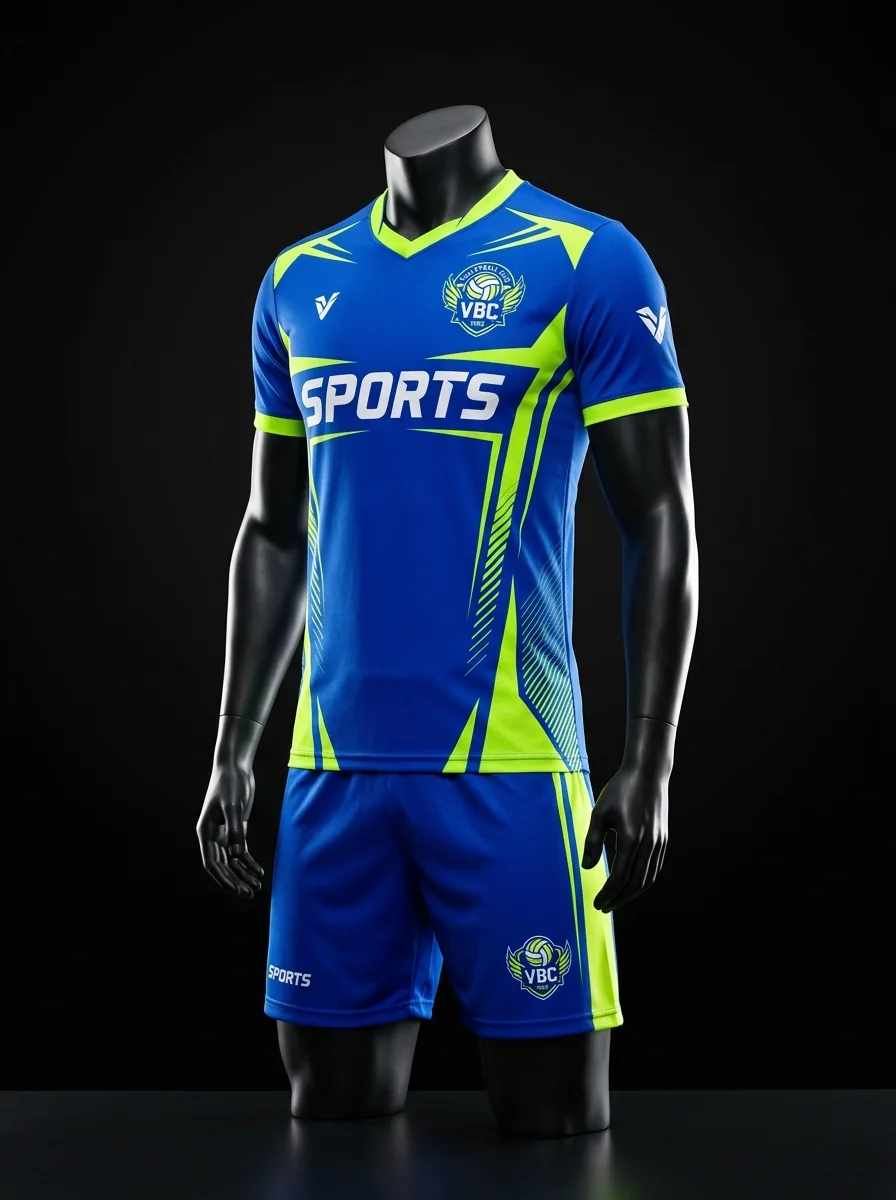 Cobalt Lime custom volleyball uniform mannequin mockup