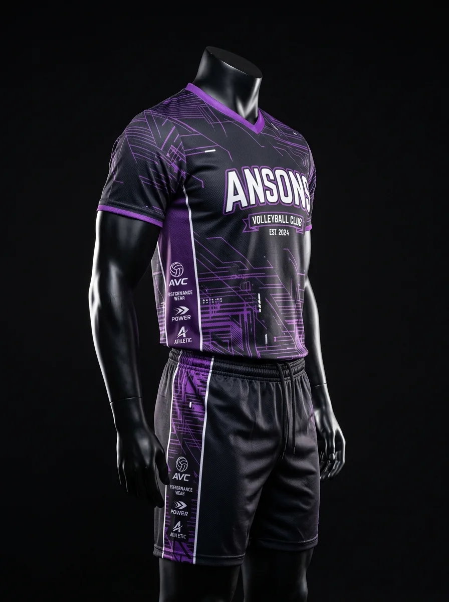 Purple Circuit custom volleyball uniform mannequin mockup