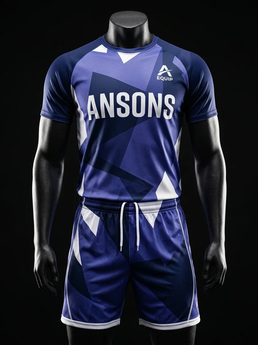 Indigo Geometric custom volleyball uniform mannequin mockup