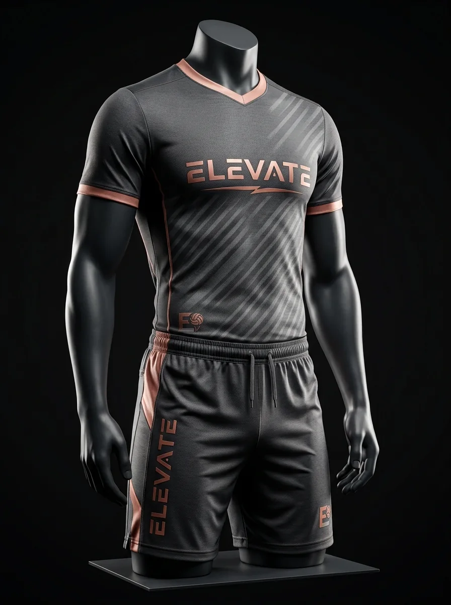 Graphite Rose custom volleyball uniform mannequin mockup