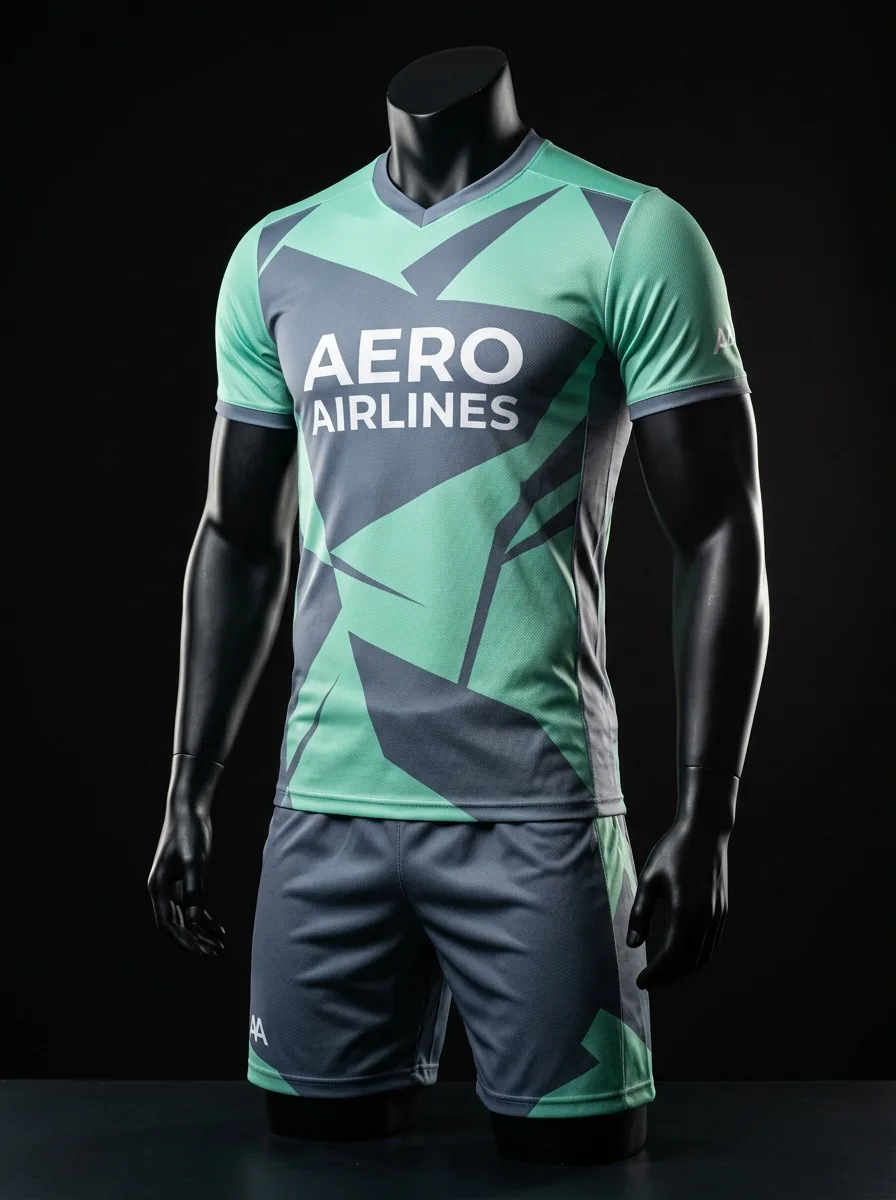Mint Graphite custom volleyball uniform mannequin mockup