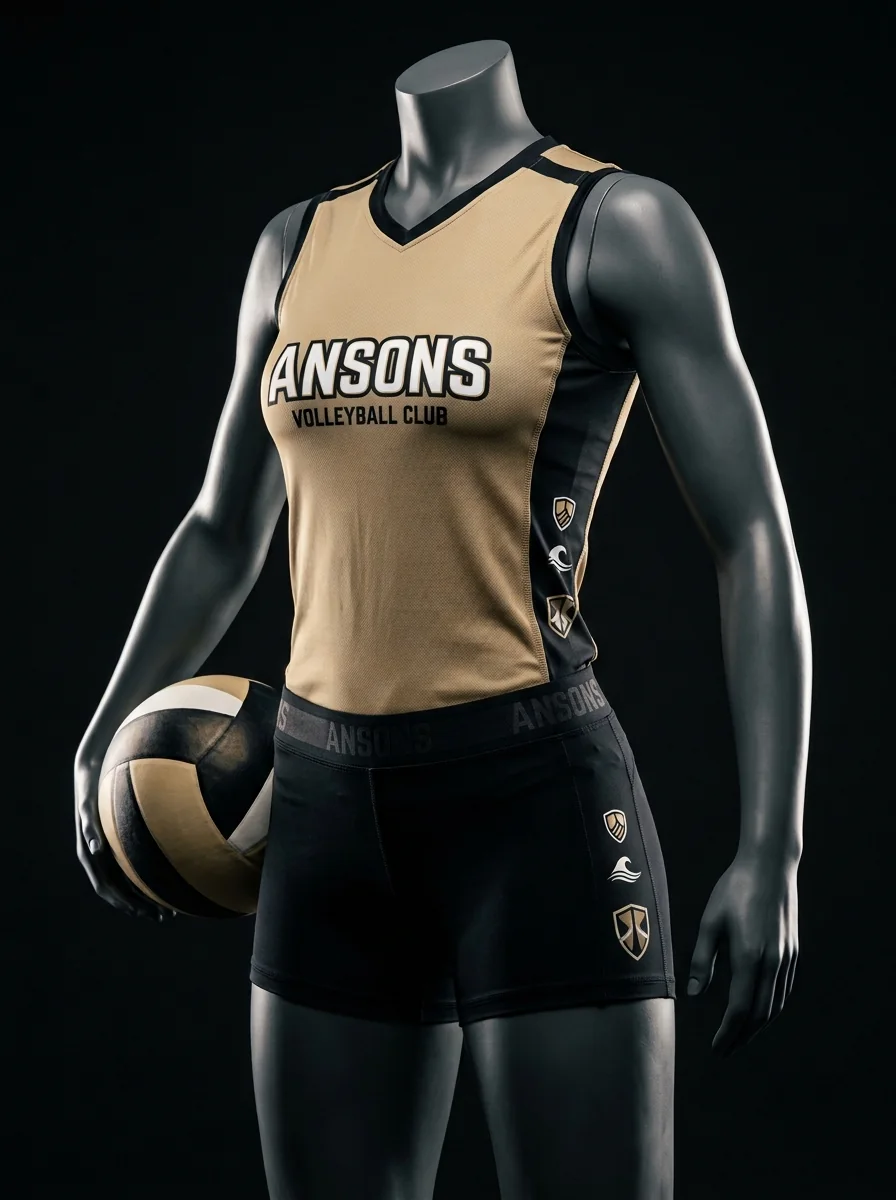 Sand Black Women's custom volleyball uniform mannequin mockup