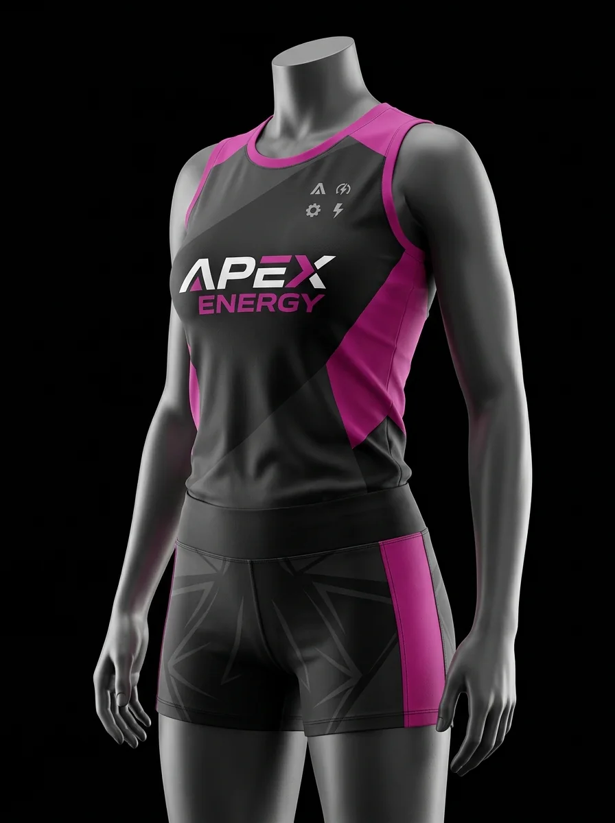 Apex Magenta Women's custom volleyball uniform mannequin mockup